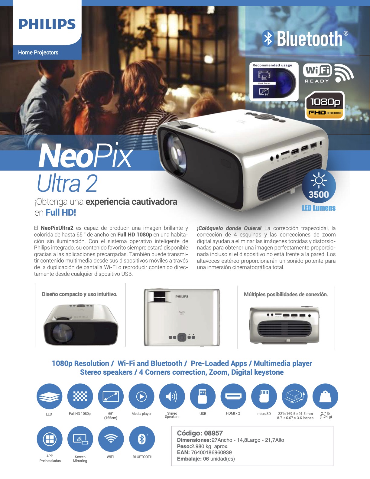 Comprar Philips NeoPix Easy 2+ videoproyector Proyector po